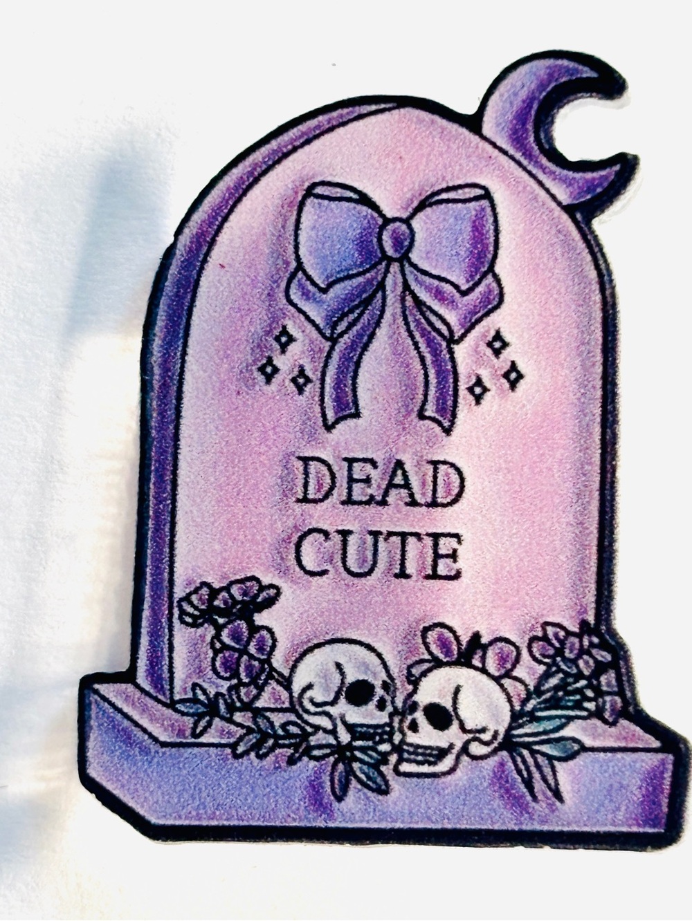 Dead Cute Tombstone Acrylic Brooch, NWT